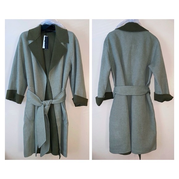 Alice + Olivia Tomiko Gorgeous Reversible Cashmere & Wool Blend Long Coat - Picture 10 of 16